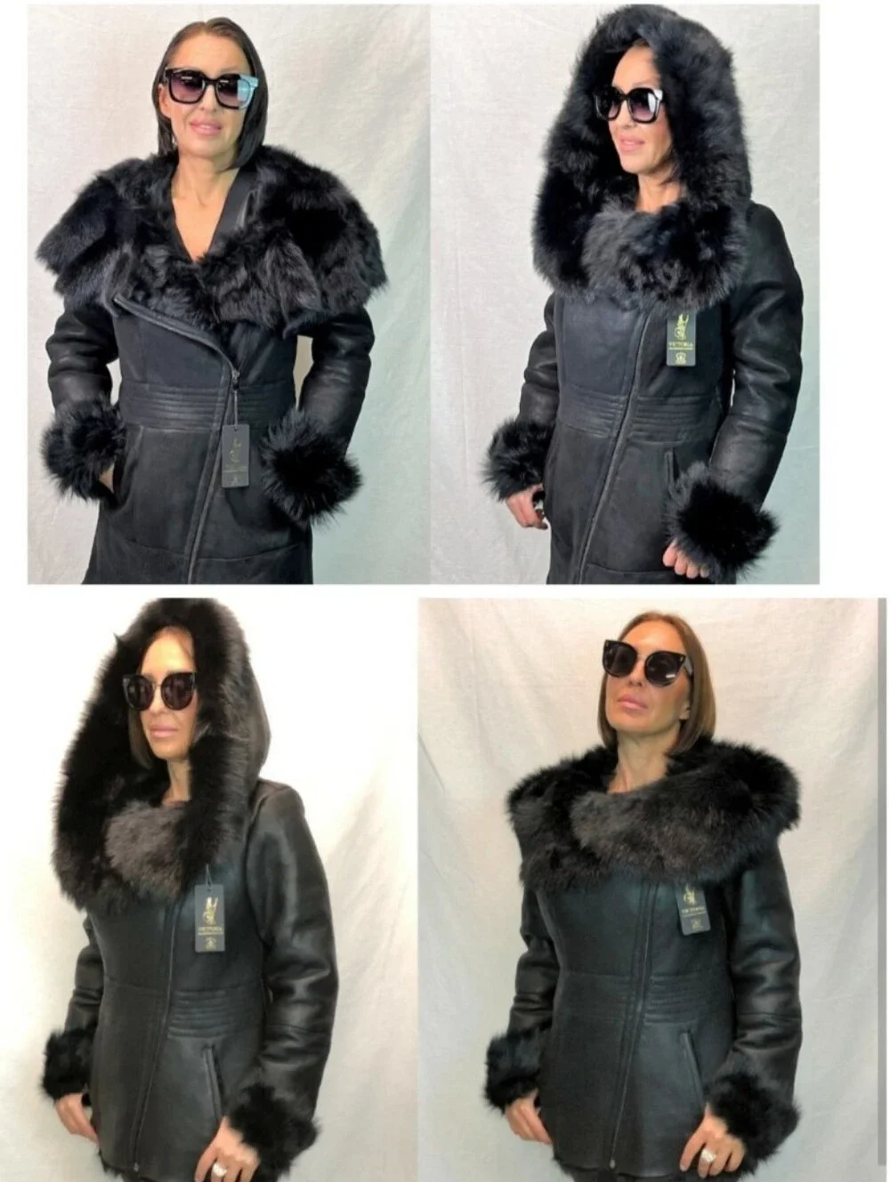 'Victoria' 100% Genuine Sheepskin Tuscana Shearling Fur Coat
